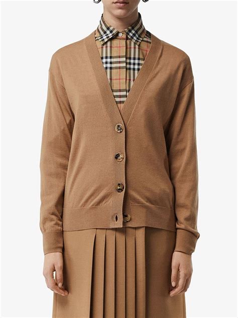 burberry vintage check detail merino wool cardigan|BURBERRY Women's Vintage Check Detail Merino Wool .